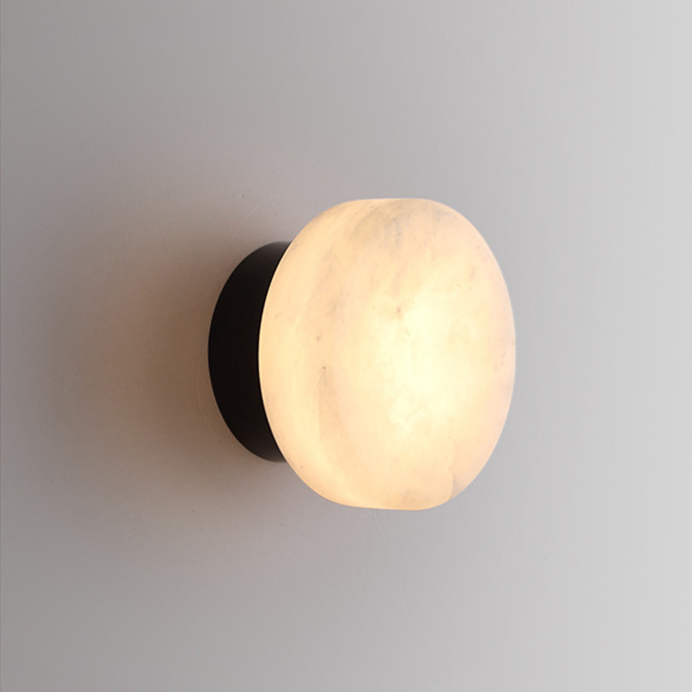 Outdoor Lighting Spanish Style - Lampu Dinding Bulat Marmer Alami untuk