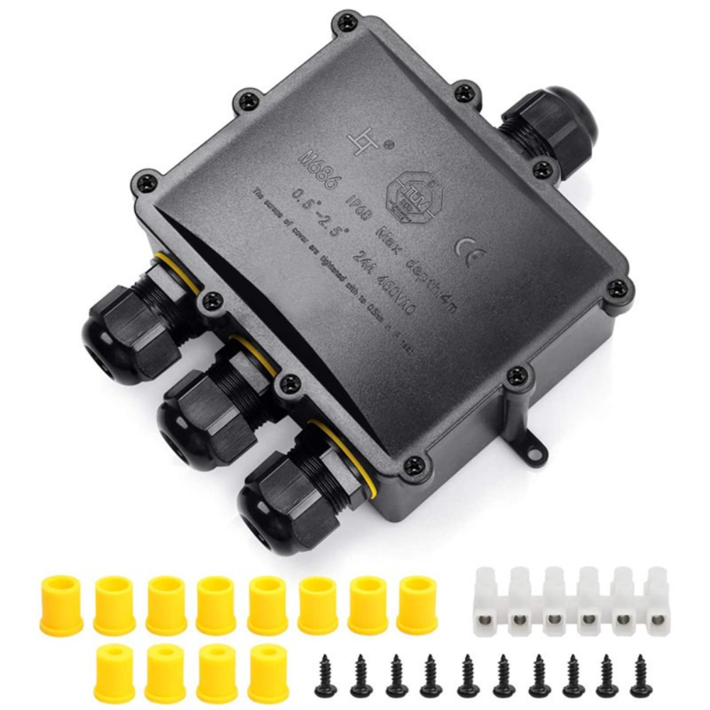 Outdoor Lighting Underground Wiring - 4Way 1In3Out IP68 Tahan Air 4-14Mm