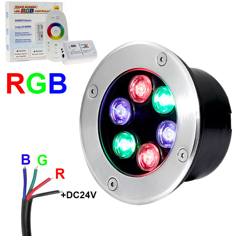 Outdoor Lighting Underground Wiring - Lampu LED bawah tanah 4-kawat RGB,