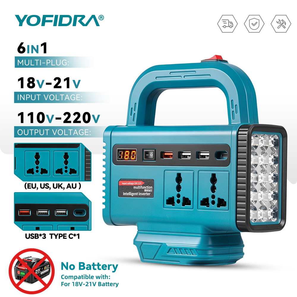 Outdoor Lighting With Outlet - YOFIDRA 220V Inverter Daya Portabel Catu