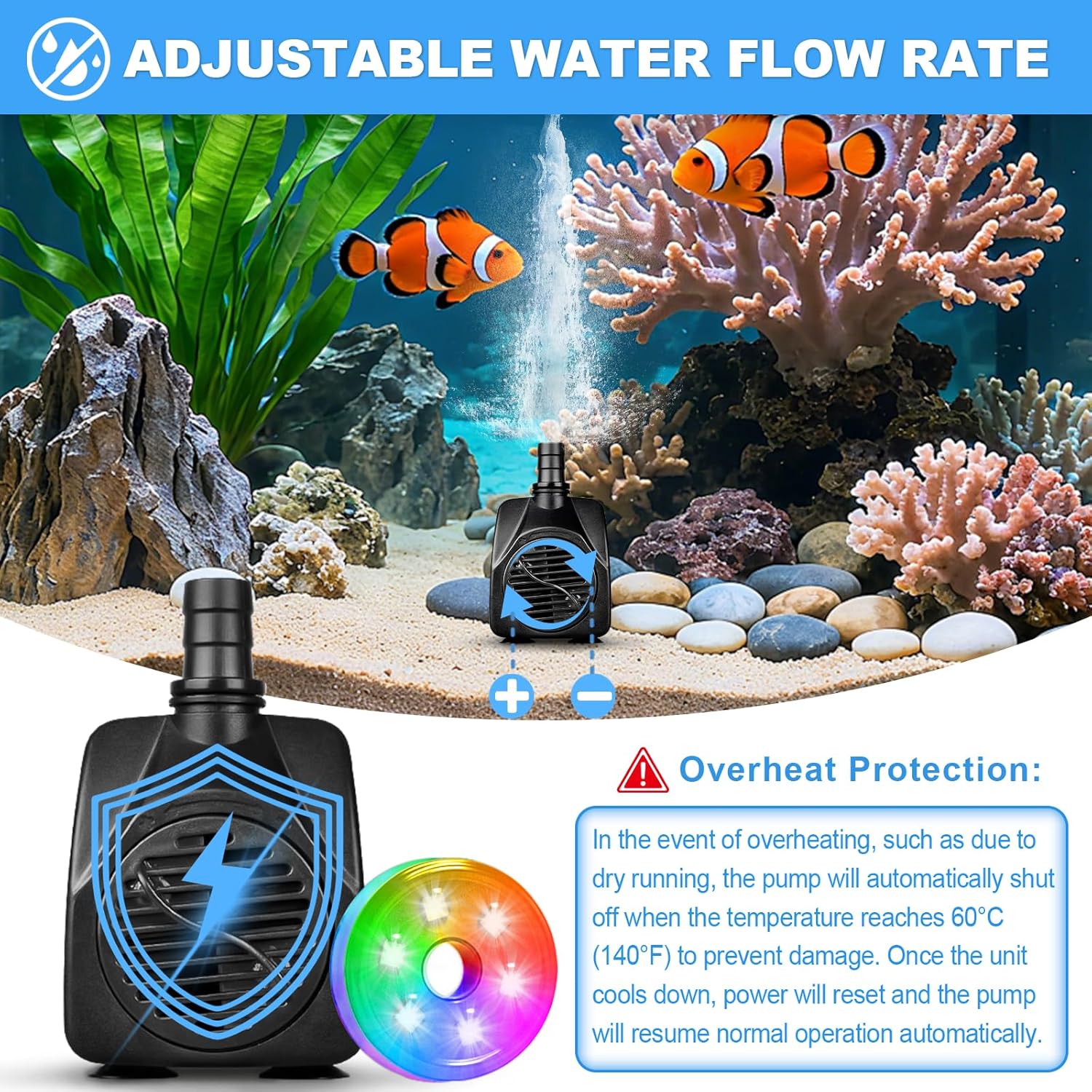 Pompa Air Submersible 210GPH d - Pond Light Submersible ulasan dan harga