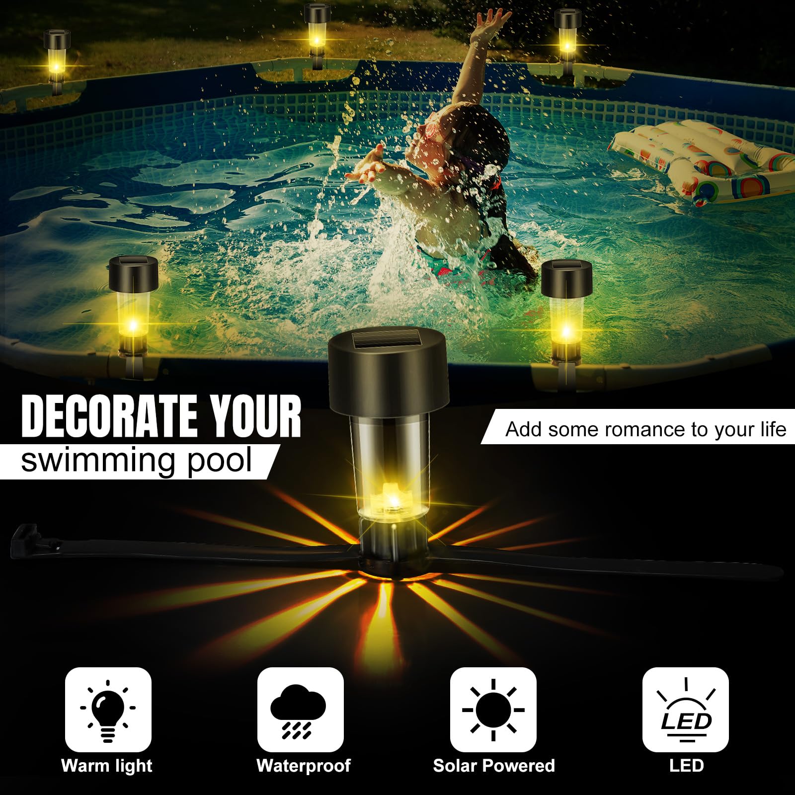 6 Paket Bingkai Lampu Kolam Su - Pond Light Submersible ulasan dan harga
