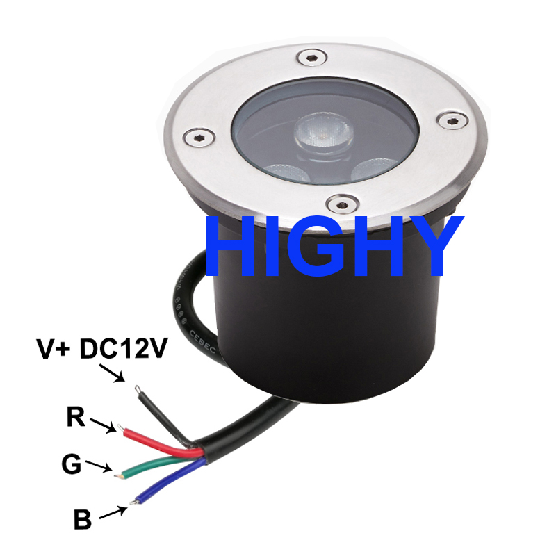 Lampu bawah tanah LED RGB 4 ka - Outdoor Lighting Underground Wiring ulasan dan harga